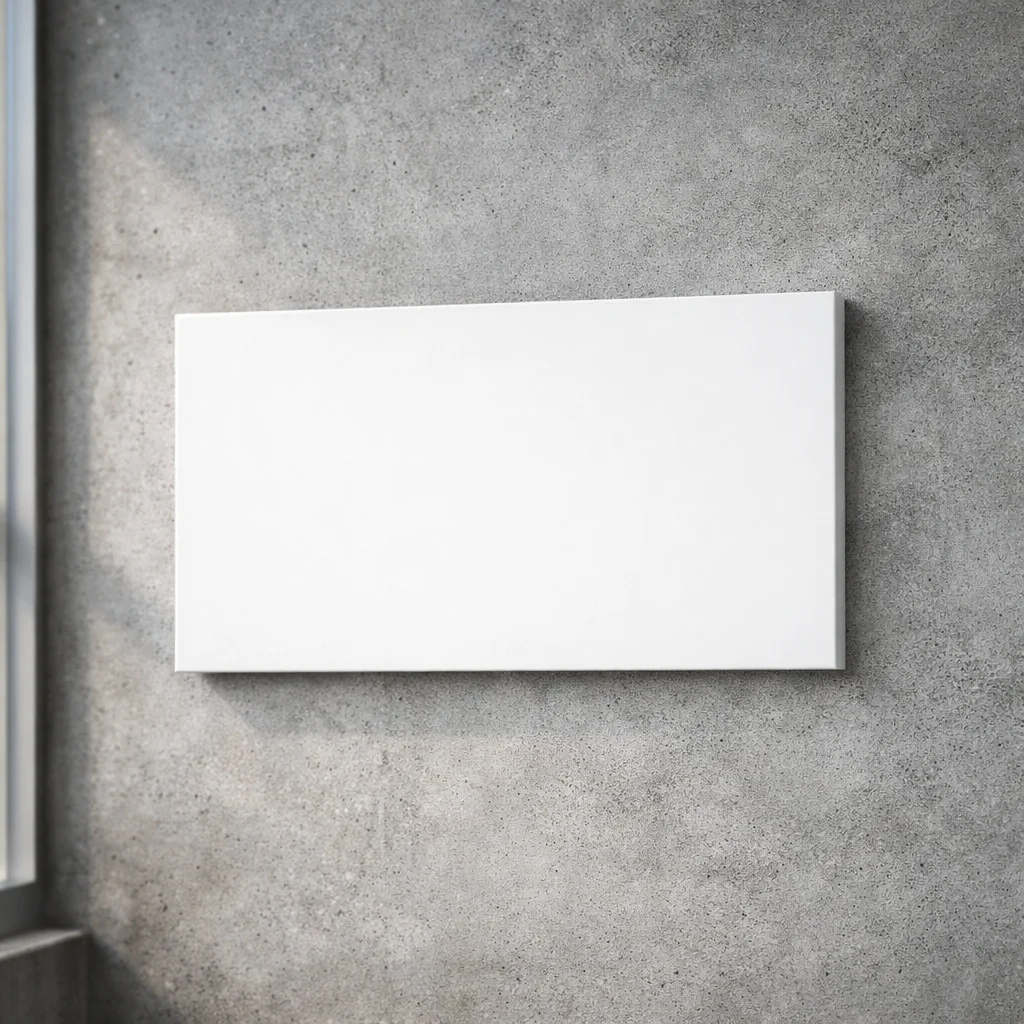 Horizontal Blank Canvas Mockup on Industrial Concrete Wall