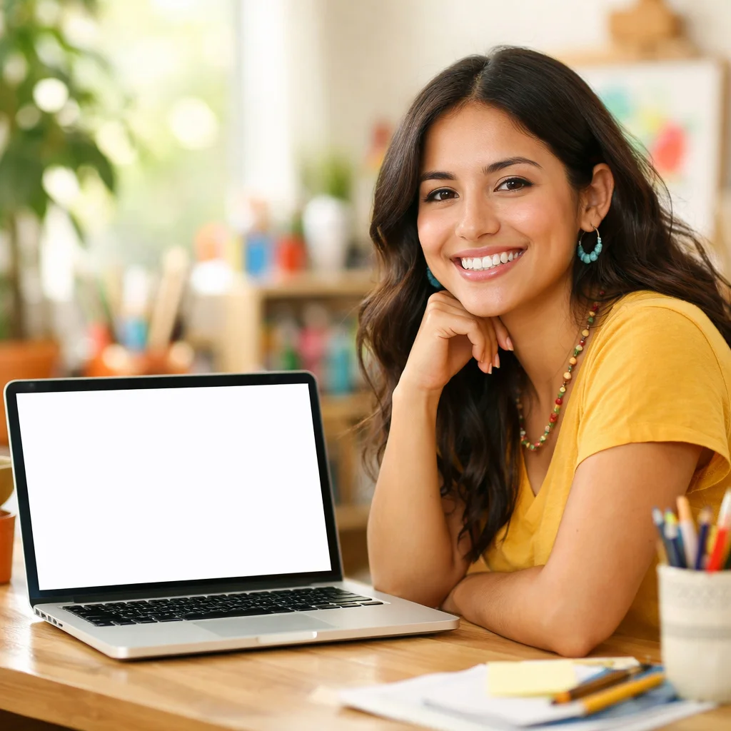 Laptop and T-Shirt Lifestyle Mockup - Creative Workspace