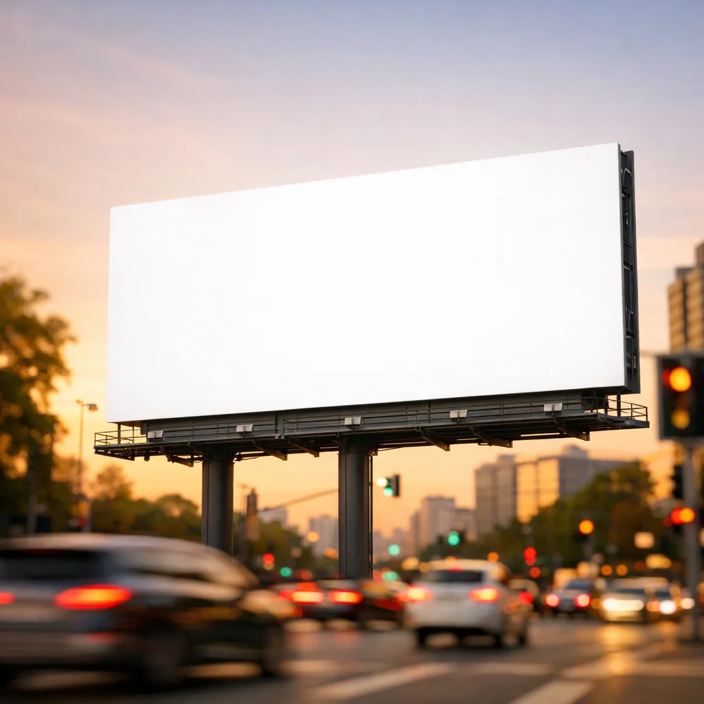 Outdoor Billboard Mockup - Urban City Street Scene
