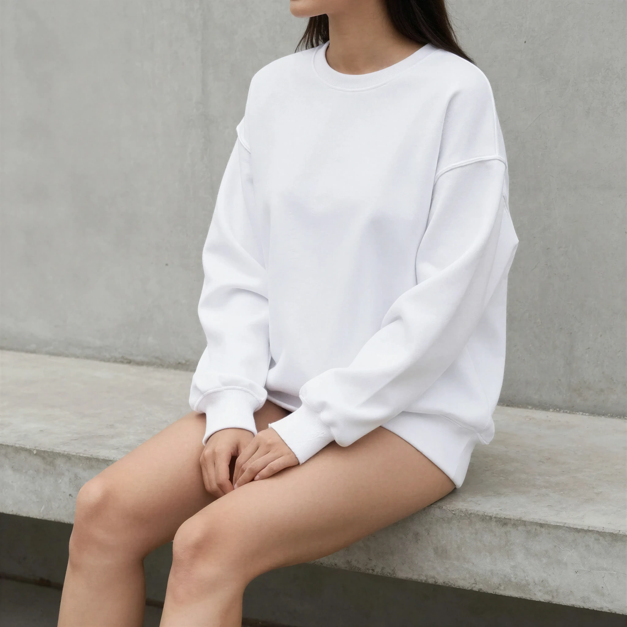 White Oversized Sweatshirt Mockup Generator