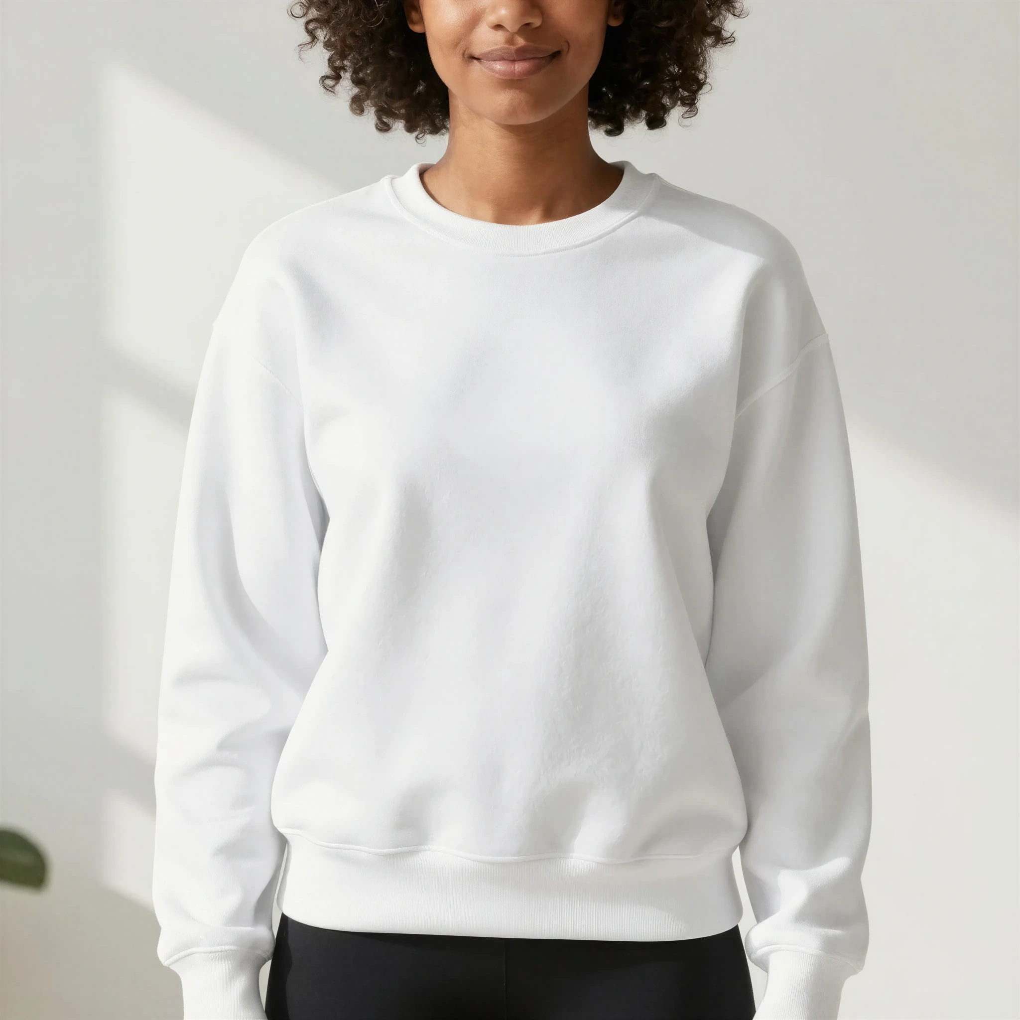 White Sweatshirt Mockup - Casual Lifestyle Scene