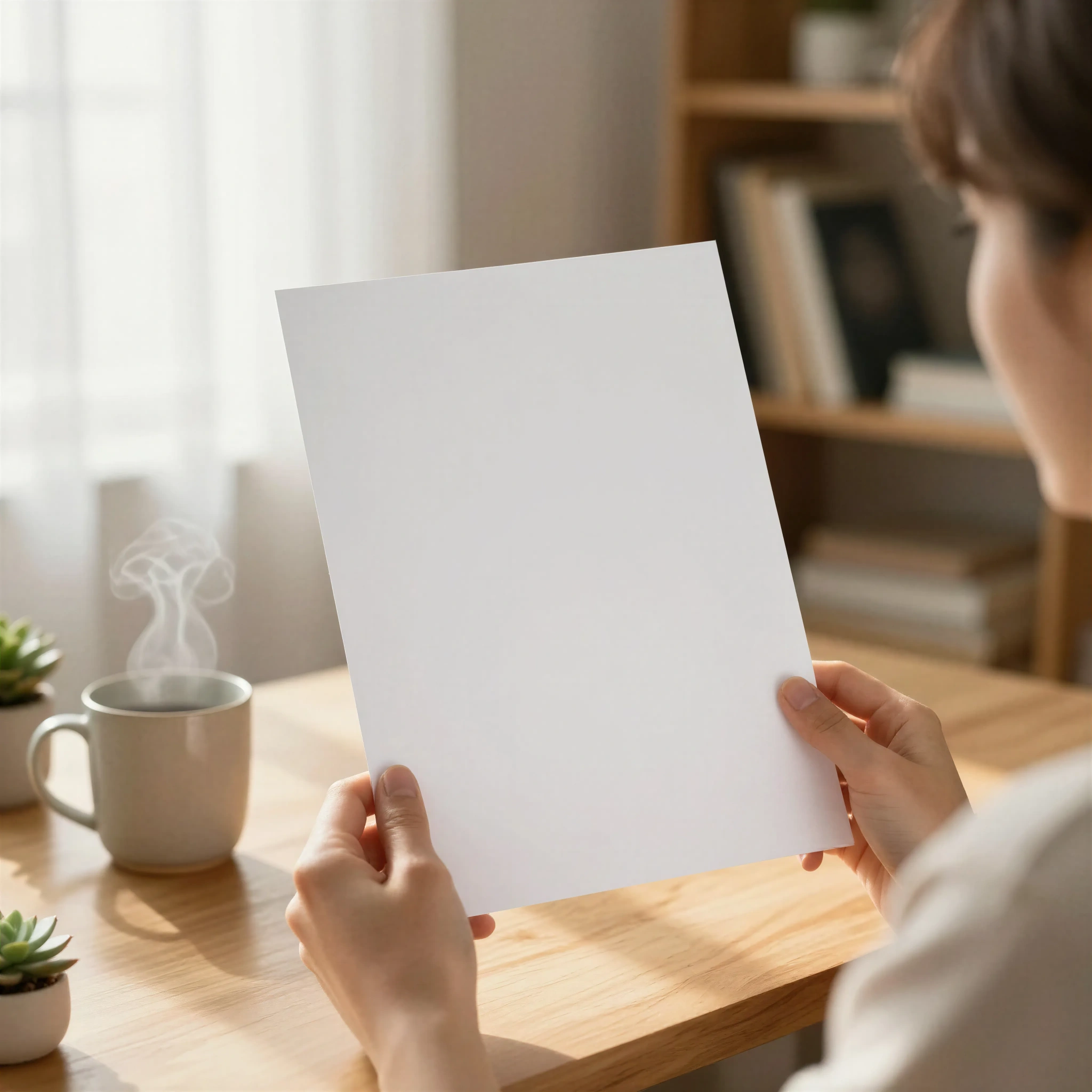 Blank Paper Mockup - Professional Workspace Scene