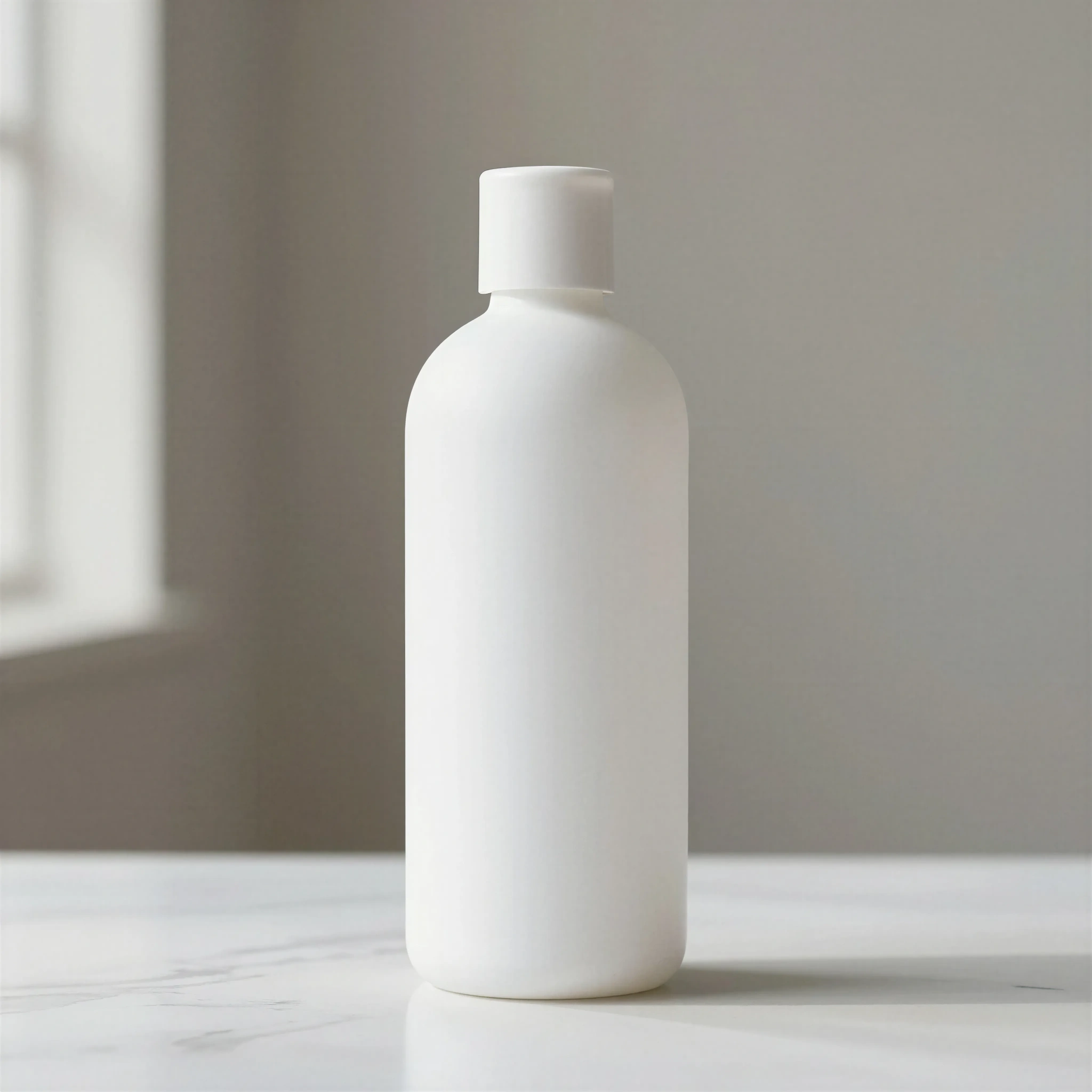 White Plastic Bottle Mockup - Modern Interior