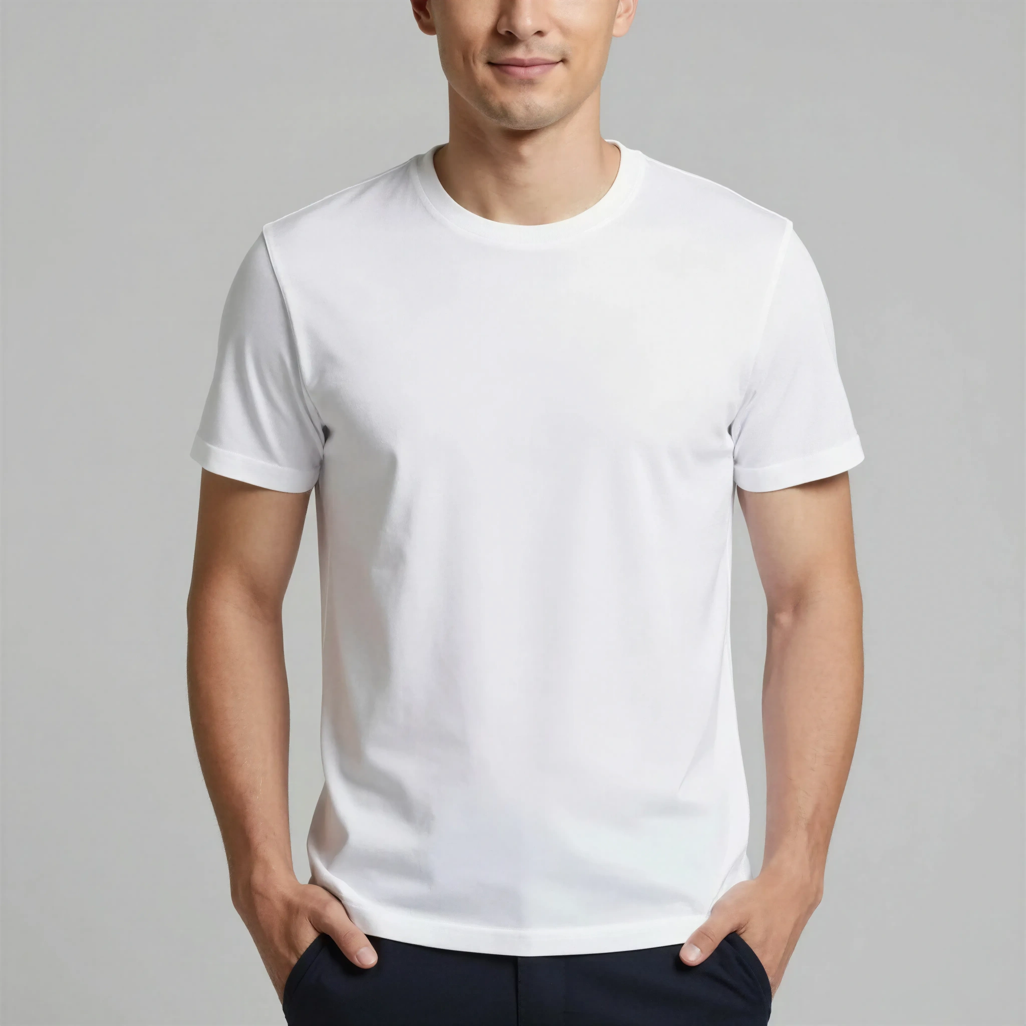 White Crew Neck T-Shirt Mockup for Fashion Brands