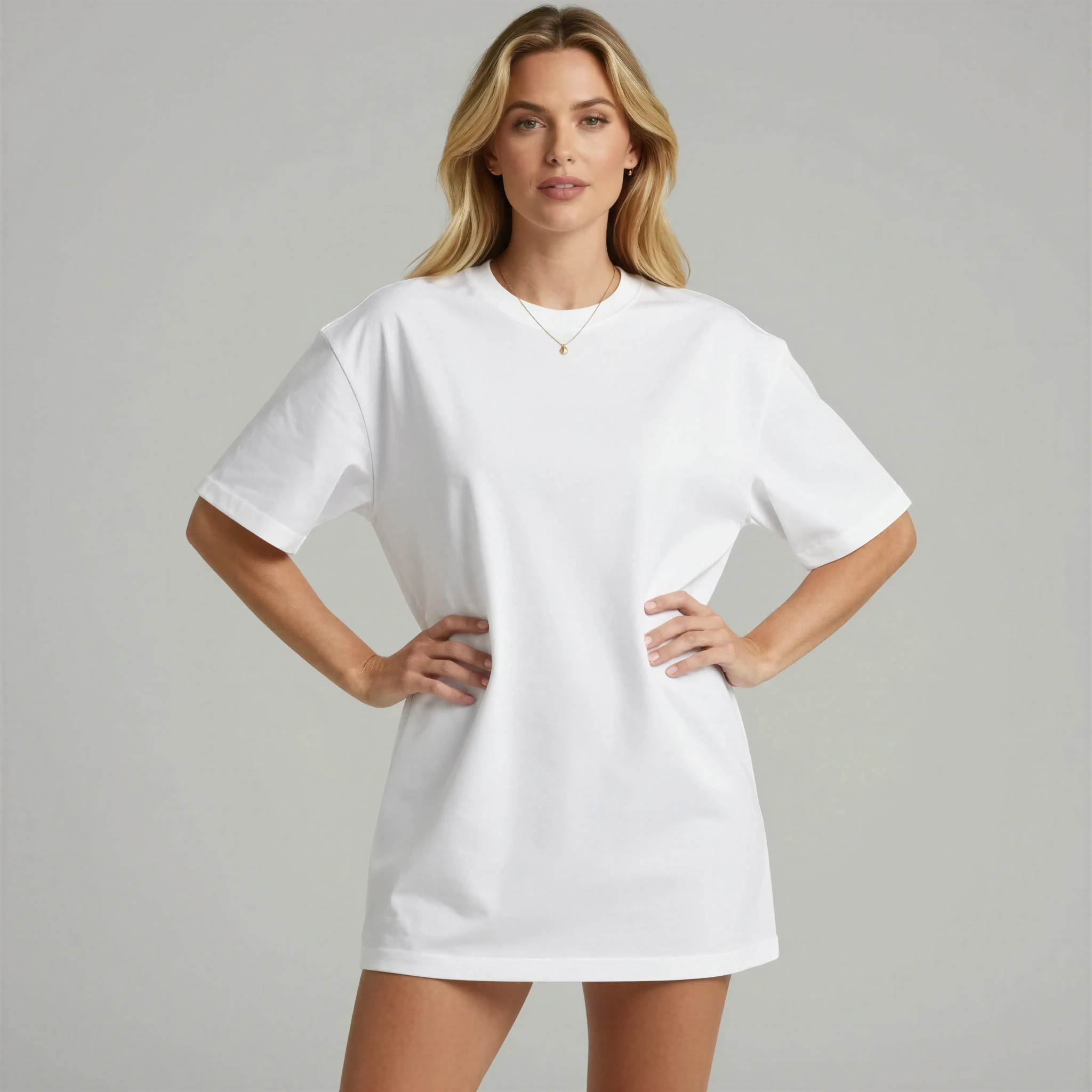 T-Shirt and Necklace Mockup - Lifestyle Portrait