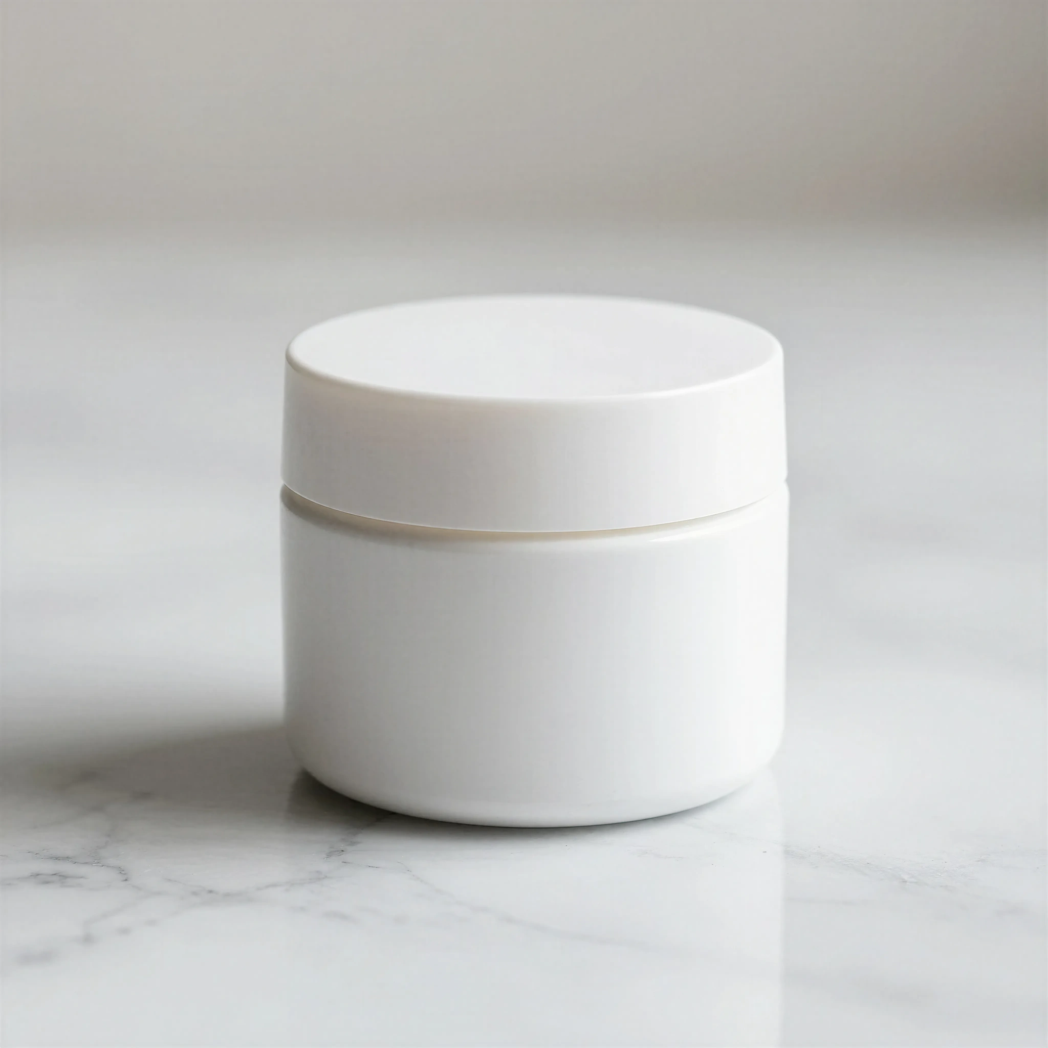 White Cosmetic Jar Mockup - Studio Shot